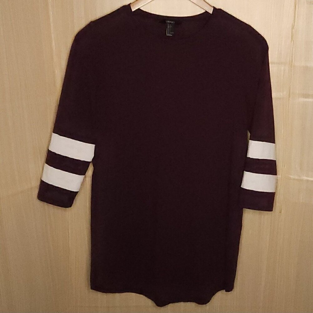 Forever 21 Plum Purple Long Sleeve Stretchy Knit Dress Large